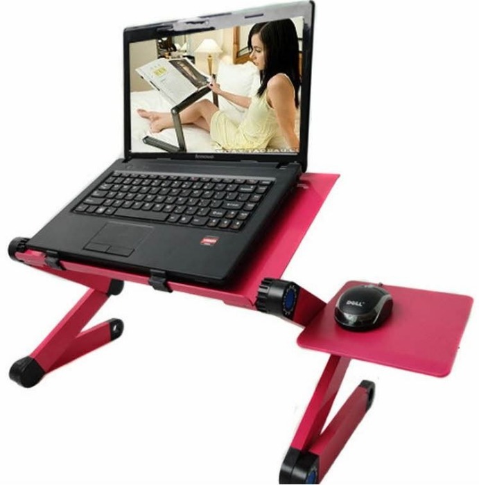 노트북 거치대 플러스형 핑크 받침대 테이블